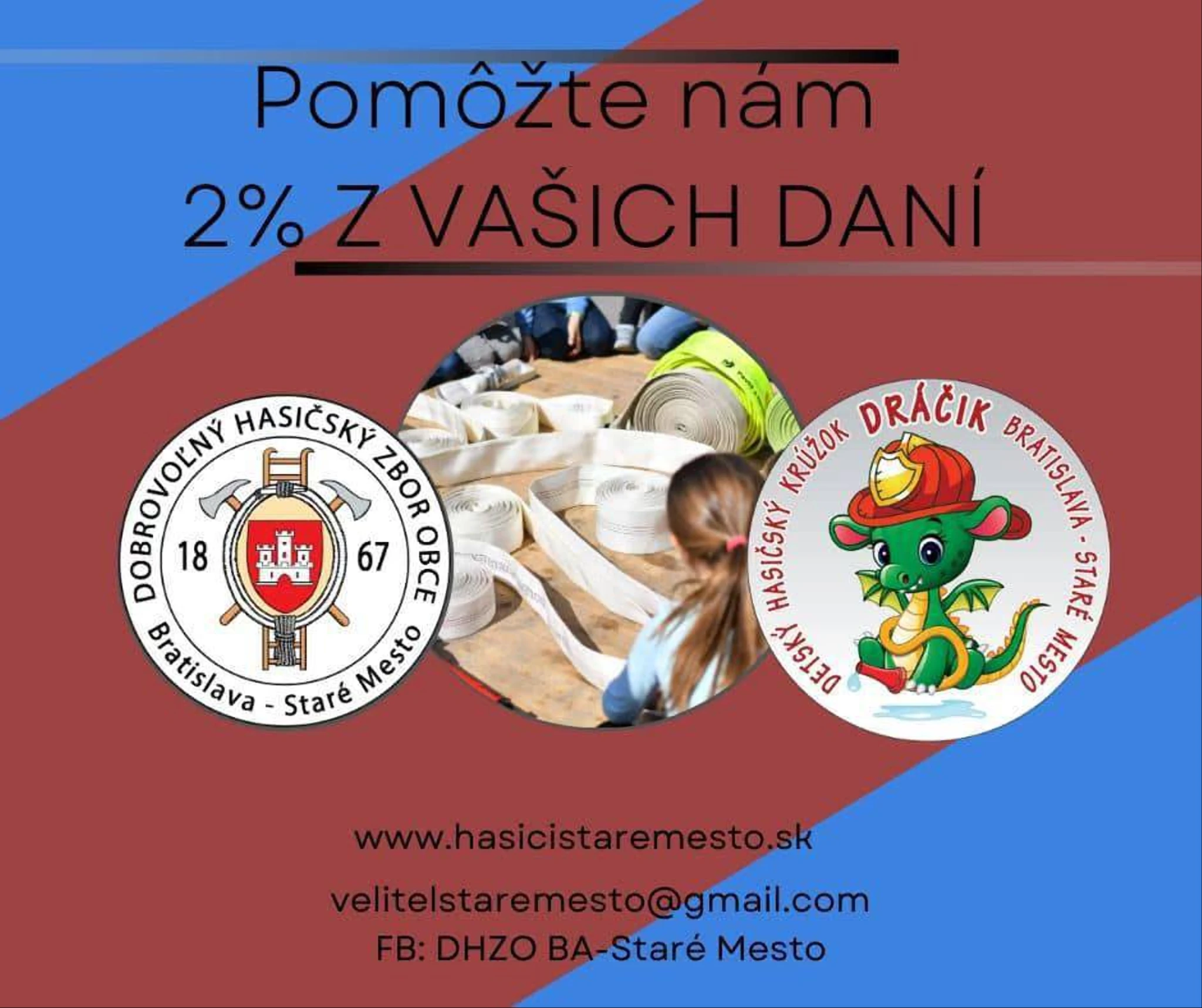 Opäť by sme Vás chceli poprosiť o darovanie 2% pre náš Dobrovoľný hasičský zbor