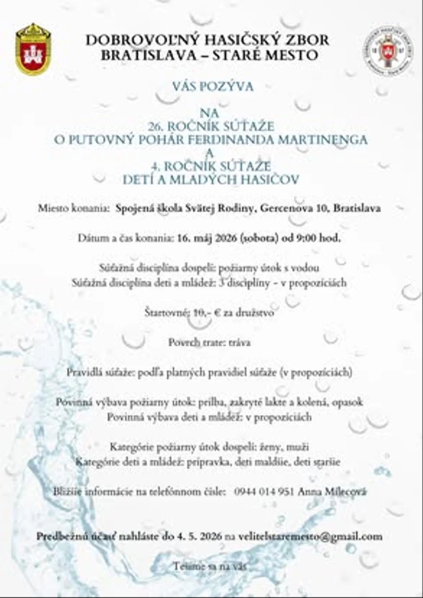 Náš dobrovoľný hasičský zbor sa aj tento rok organizuje súťaž „O pohár Ferdinanda Martinenga“